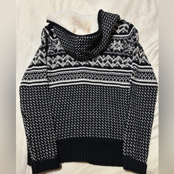 IF IT WERE ME Anthropologie Sweater Hoodie Cotton Wool Cream Black Isle Medium - Picture 7 of 14